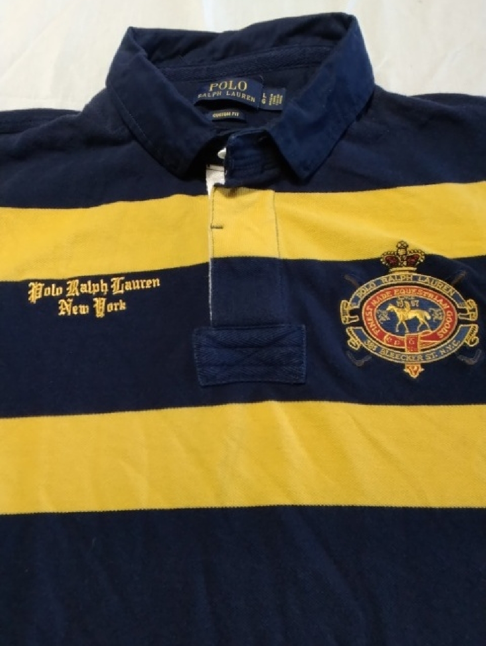 Polo by Ralph Lauren Equestrian New York Striped Rugby Polo , L , $32